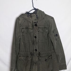 Levi's jacket, women's M, green, military style, four pocket jacket